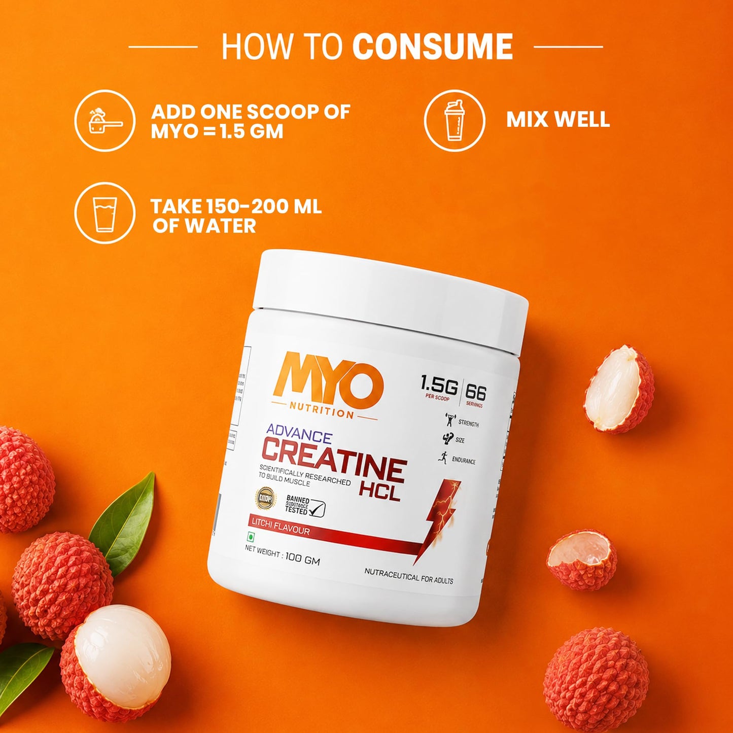 MYO Nutrition Advance Creatine HCL Powder