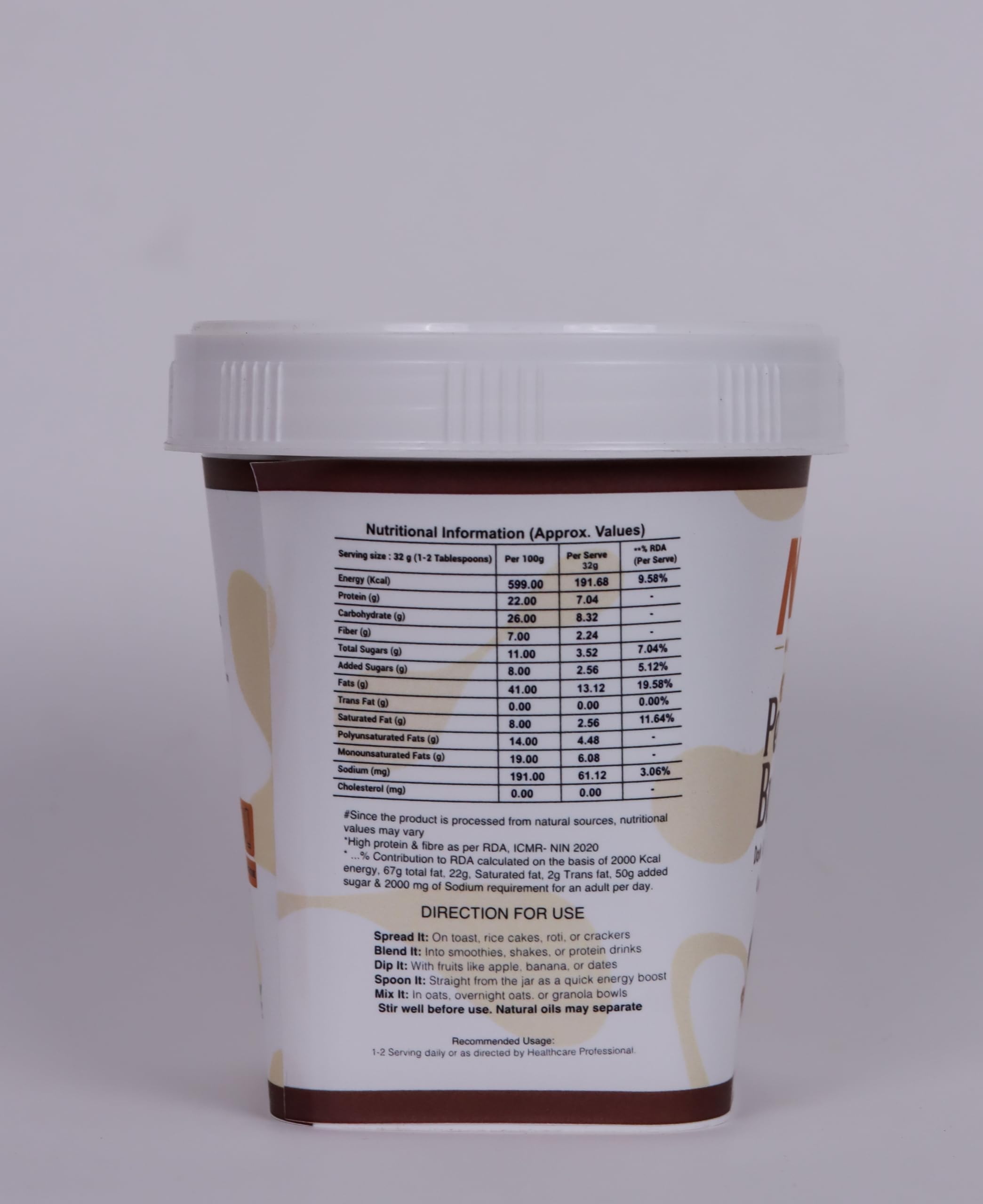 MYO Nutrition Dark Chocolate Crunchy High Protein Peanut Butter 500g | 22g Protein Per 100g | Zero Cholesterol | Zero Trans Fat | Rich in Fiber