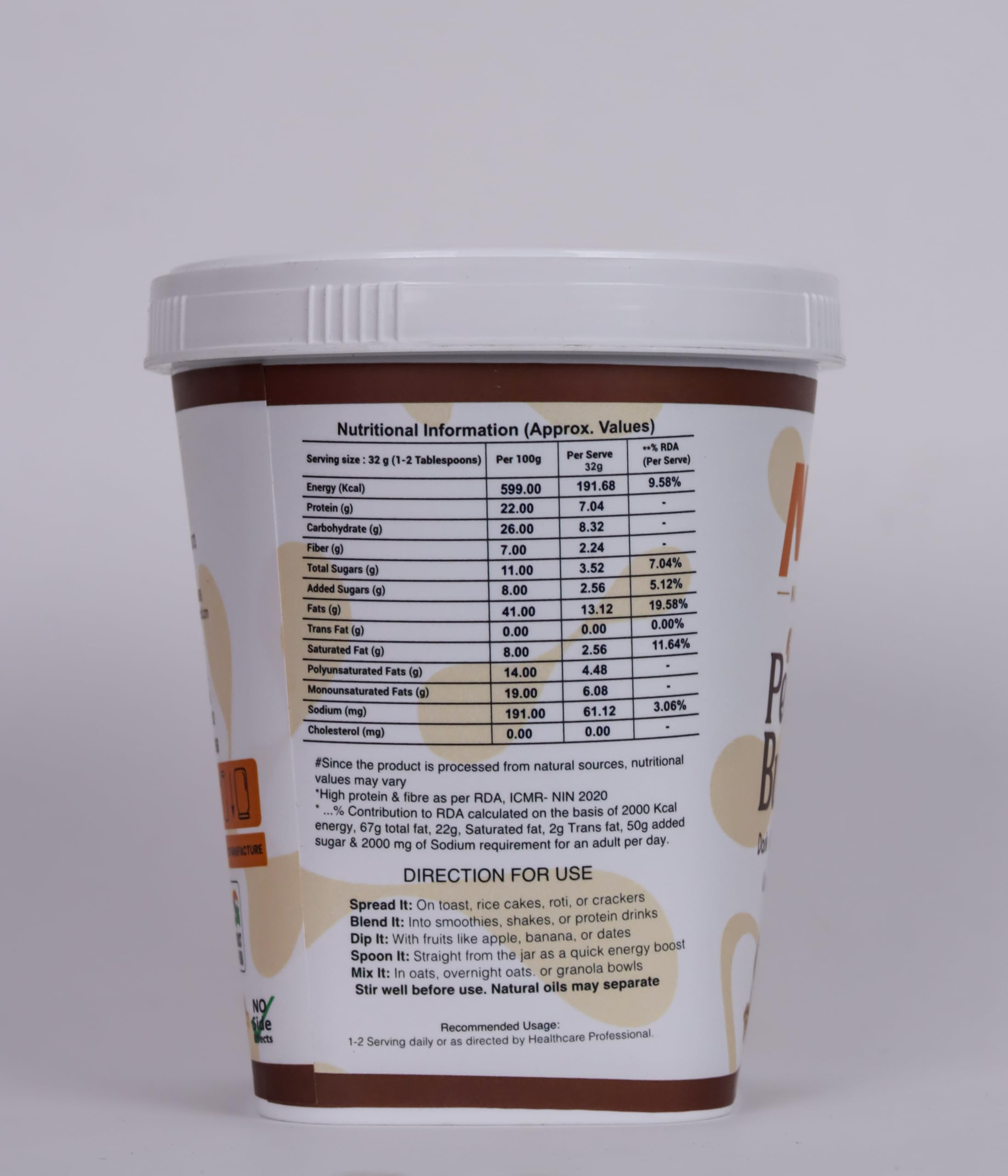 MYO Nutrition Dark Chocolate Crunchy High Protein Peanut Butter 1 Kg | 22g Protein Per 100g | Zero Cholesterol | Zero Trans Fat | Rich in Fiber