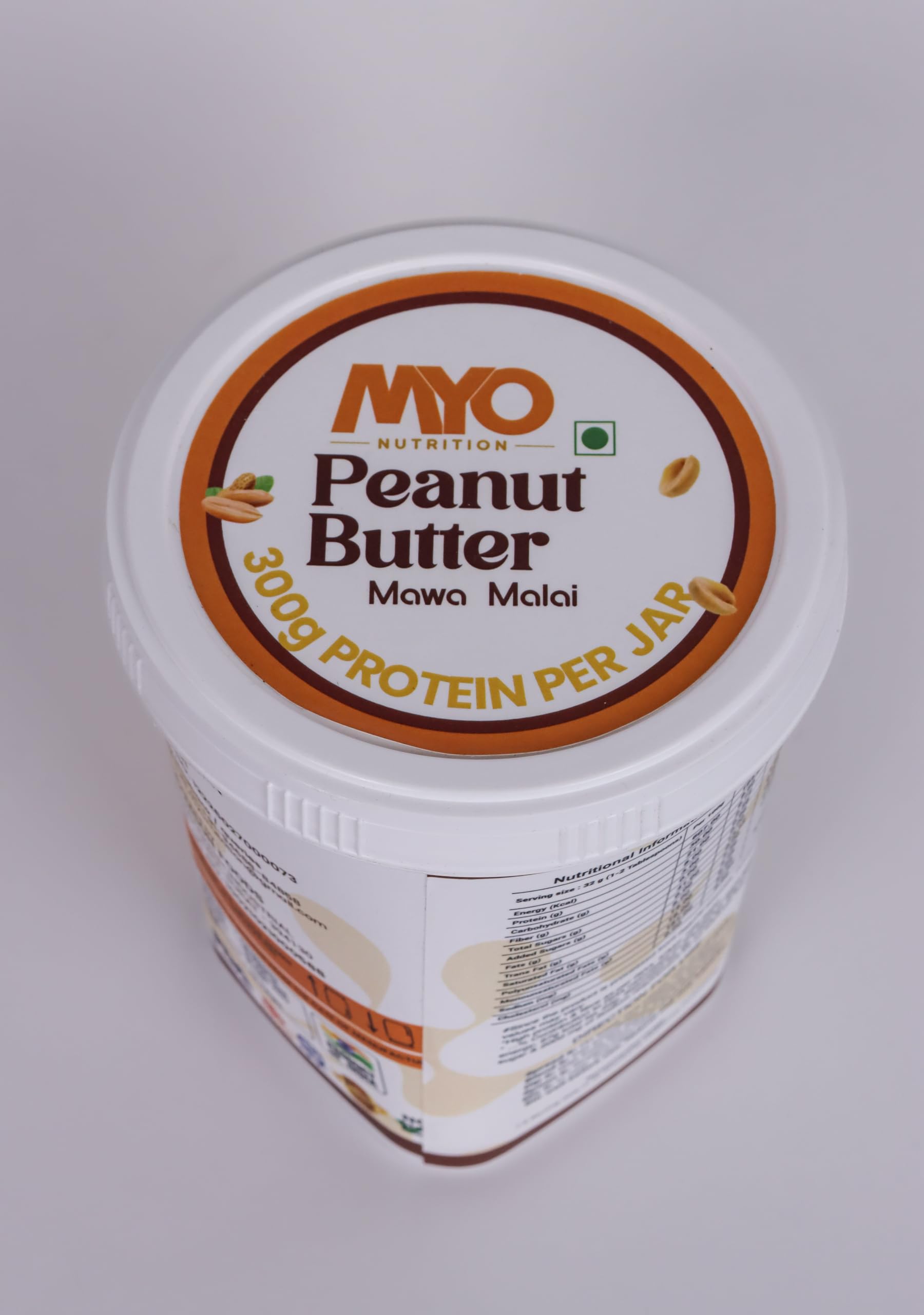 MYO Nutrition Mawa Malai Creamy Peanut Butter 1 Kg | High Protein | Desi Flavour | Zero Cholesterol | Zero Trans Fat | Rich in Fiber