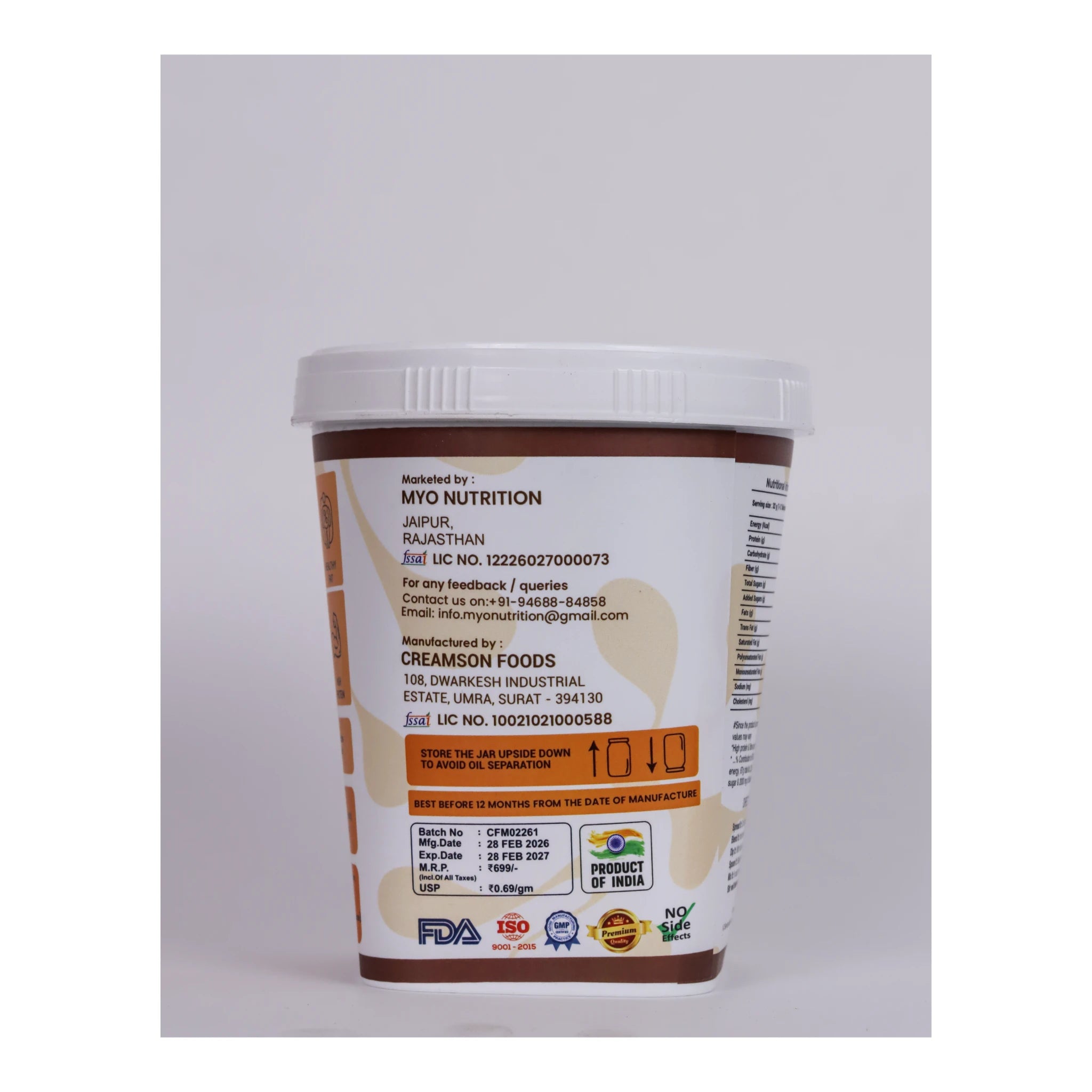 MYO High Protein  Dark Chocolate Peanut Butter | Crunchy 1 Kg