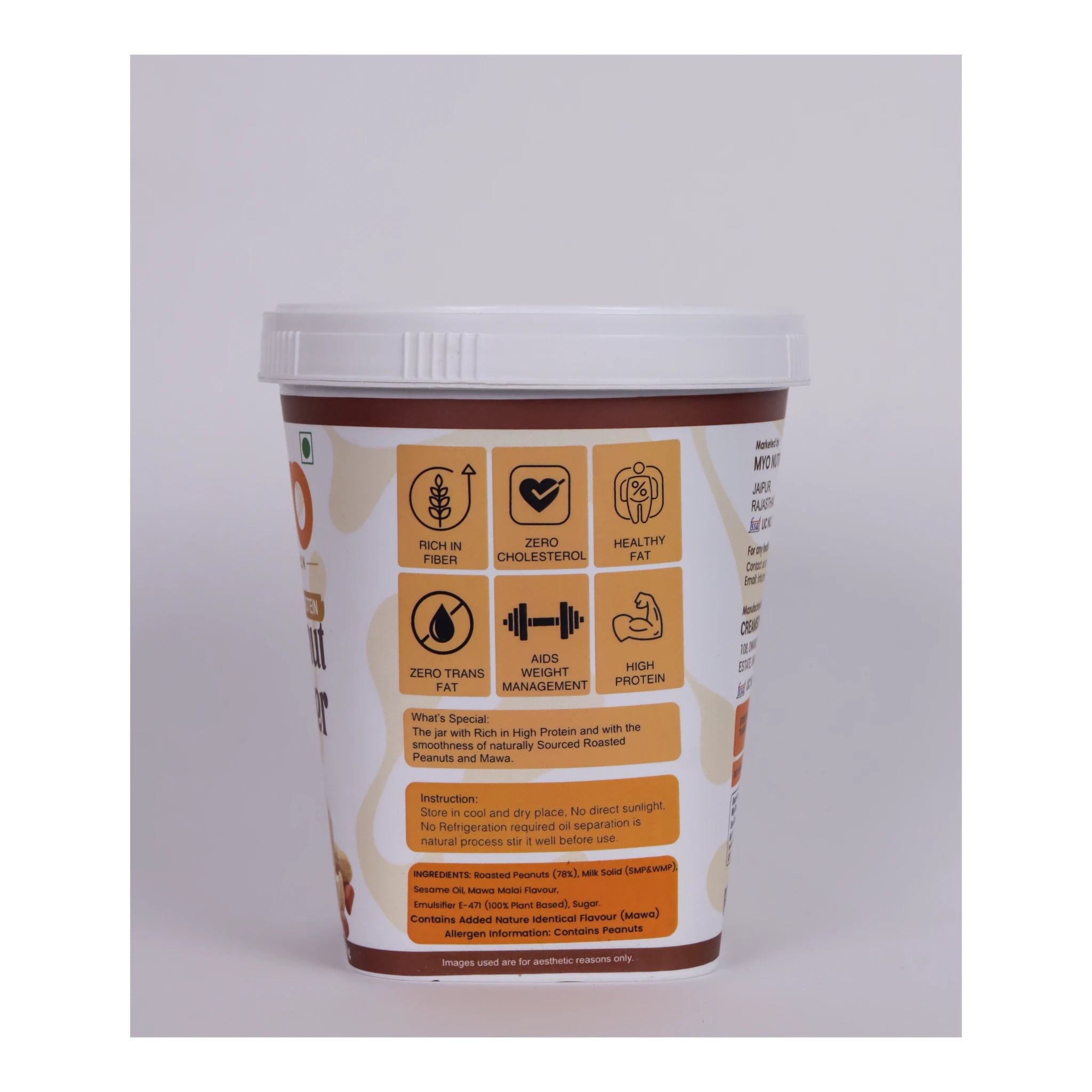 MYO Nutrition Mawa Malai Creamy Peanut Butter 1 Kg