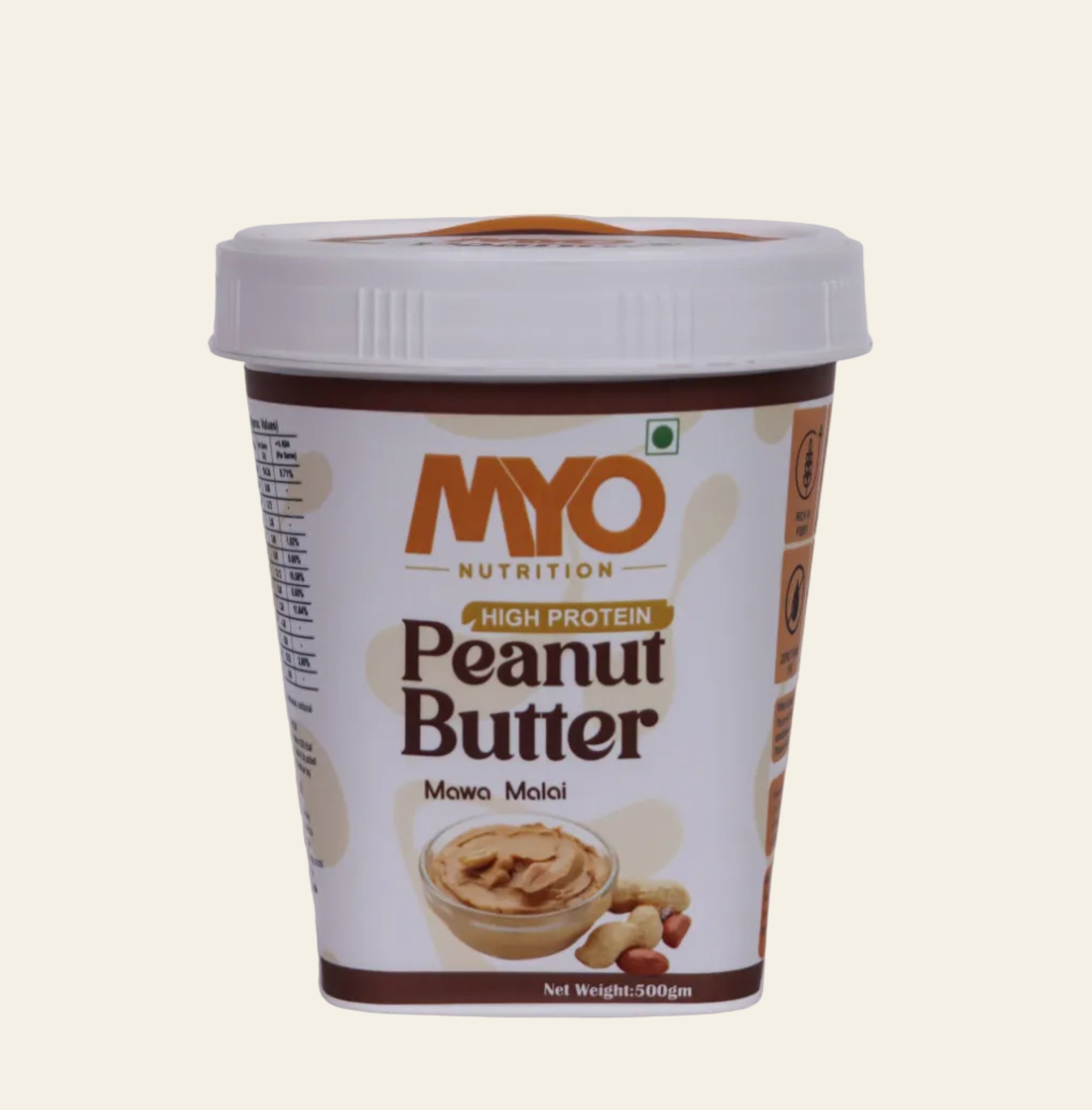 MYO Nutrition Mawa Malai Creamy Peanut Butter 500 g