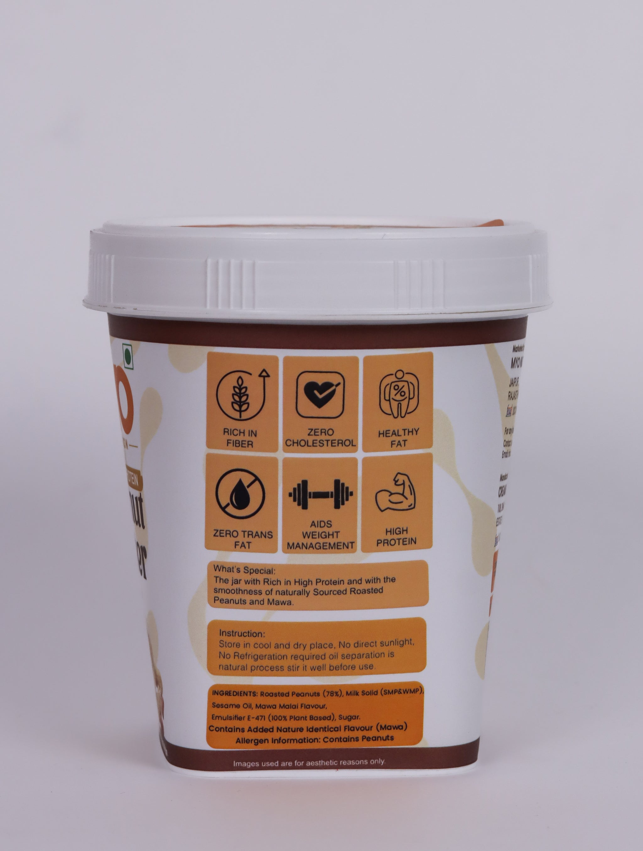 MYO Nutrition Mawa Malai Creamy Peanut Butter 500 g